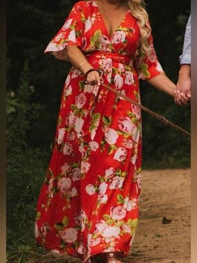 BCBG MaxAzria Boho Floral Maxi Dress